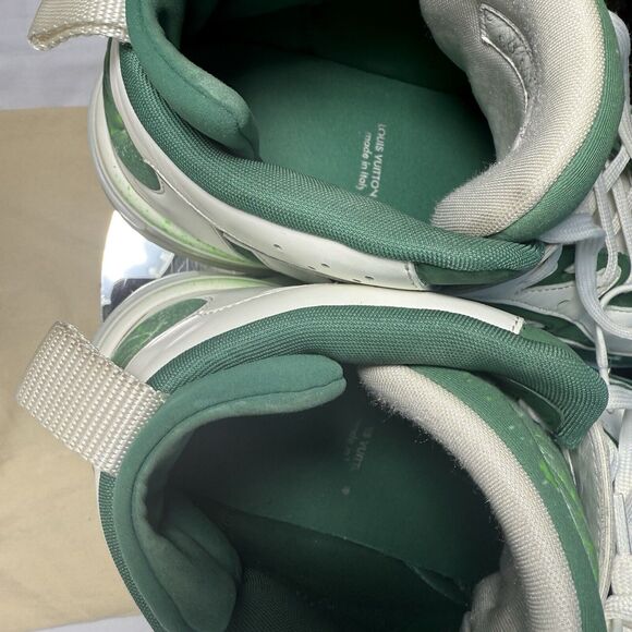 Louis Vuitton Trainer 2 Sneakers Boot White Green size USA 9 Vintage Basketball - Picture 11 of 11